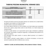 TARIFAS VERANO 2021 PISCINA MUNICIPAL EL PICAZO