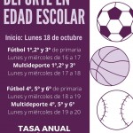 PREINCRIPCIÓN TALLERES DE DEPORTE EN EDAD ESCOLAR