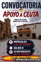 CONVOCATORIA APOYO A CEUTA: MIÉRCOLES, 2 DE SEPTIEMBRE A LAS 20H. EN LA PLAZA DEL AYUNTAMIENTO