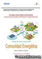 CREACIÓN COMUNIDAD ENERGÉTICA EN EL PICAZO (PLAZO INSCRIPCIÓN HASTA EL 30 DE OCTUBRE)