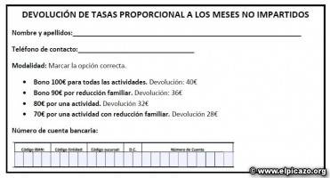 DEVOLUCIÓN DE TASAS ESCUELA DE DEPORTES