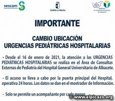 TRASLADO DE URGENCIAS PEDIÁTRICAS AL ÁREA DE CONSULTAS DEL HOSPITAL GENERAL DE ALBACETE