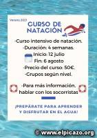 CURSO DE NATACIÓN (DEL 12 DE JULIO AL 6 DE AGOSTO)