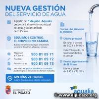 NUEVA GESTIÓN DEL SERVICIO MUNICIPAL DE AGUA EN EL PICAZO A PARTIR DEL 1 DE JULIO