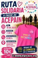 RUTA SOLIDARIA ACEPAIN: ESTE DOMINGO A LAS 7:30 DE LA MAÑANA